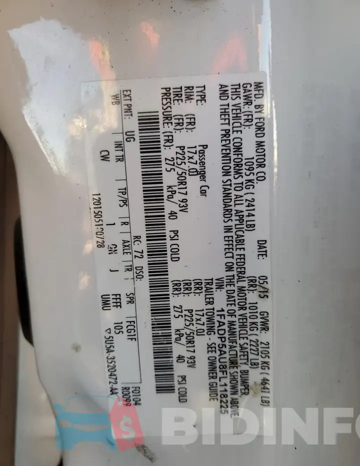 1FADP5AU8FL118225 Photo# 12
