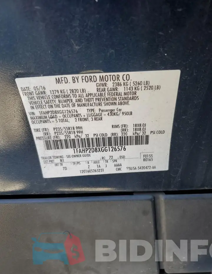 1FAHP2D8XGG126576 Photo# 12