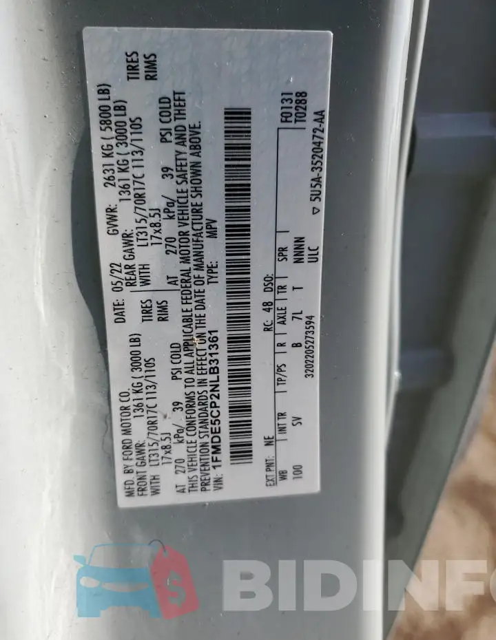 1FMDE5CP2NLB31361 Photo# 12