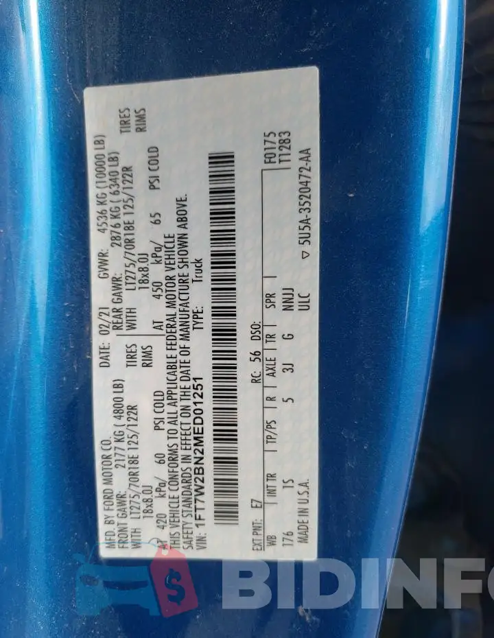 1FT7W2BN2MED01251 Photo# 12