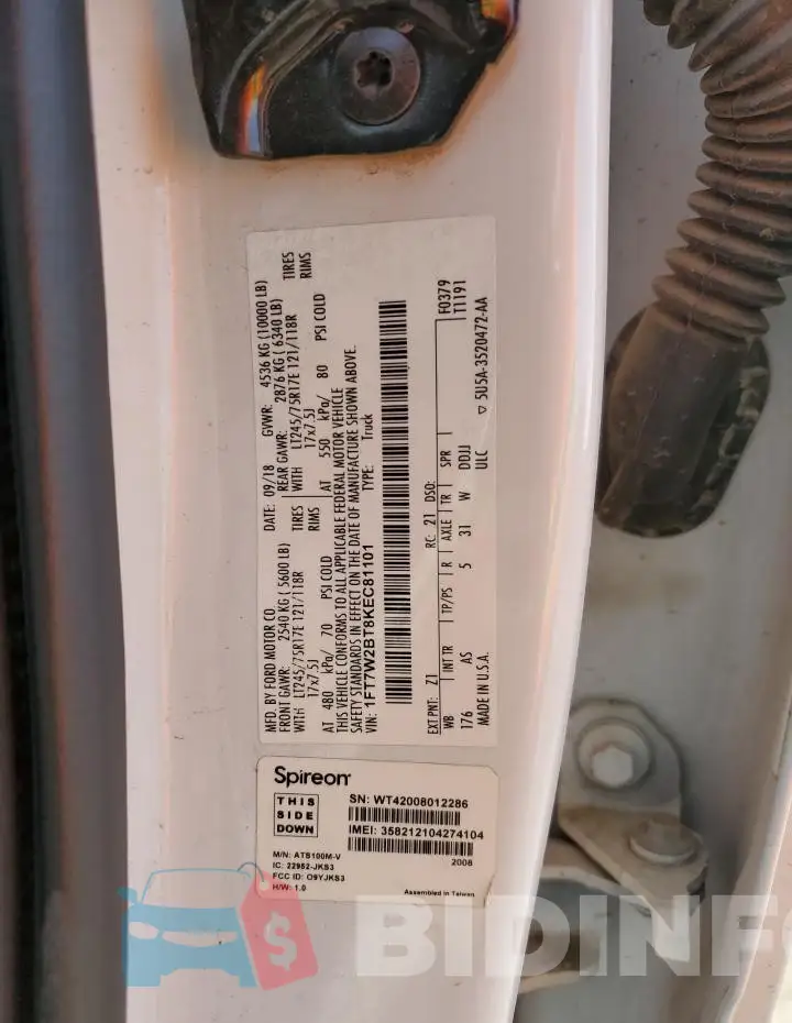 1FT7W2BT8KEC81101 Photo# 12