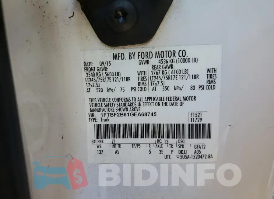 1FTBF2B61GEA68745 Photo# 12