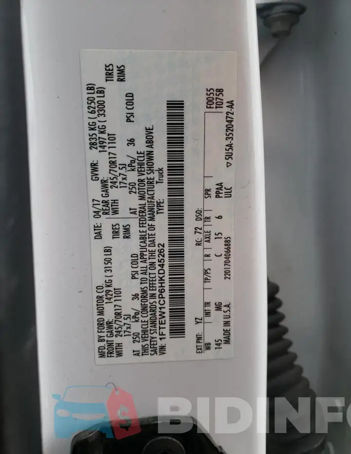 1FTEW1CP6HKD45262 Photo# 12