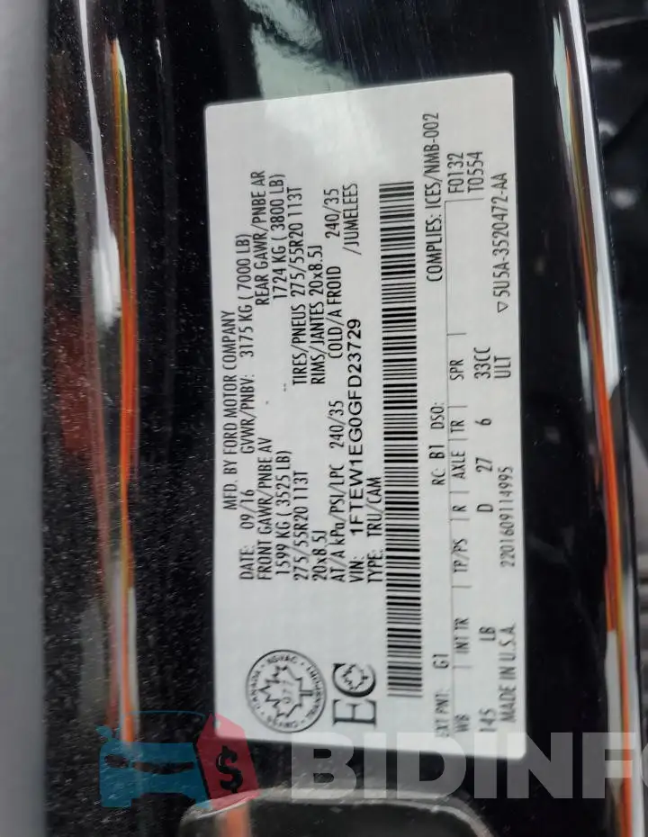 1FTEW1EG0GFD23729 Photo# 12