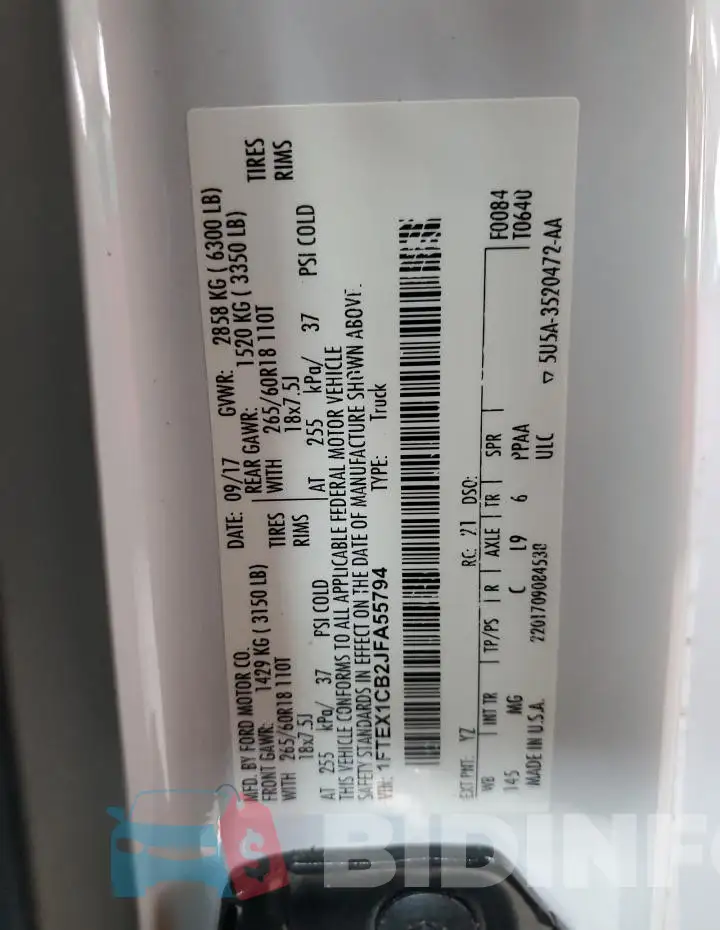 1FTEX1CB2JFA55794 Photo# 12