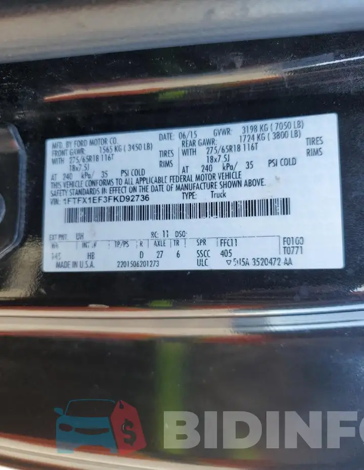 1FTFX1EF3FKD92736 Photo# 12