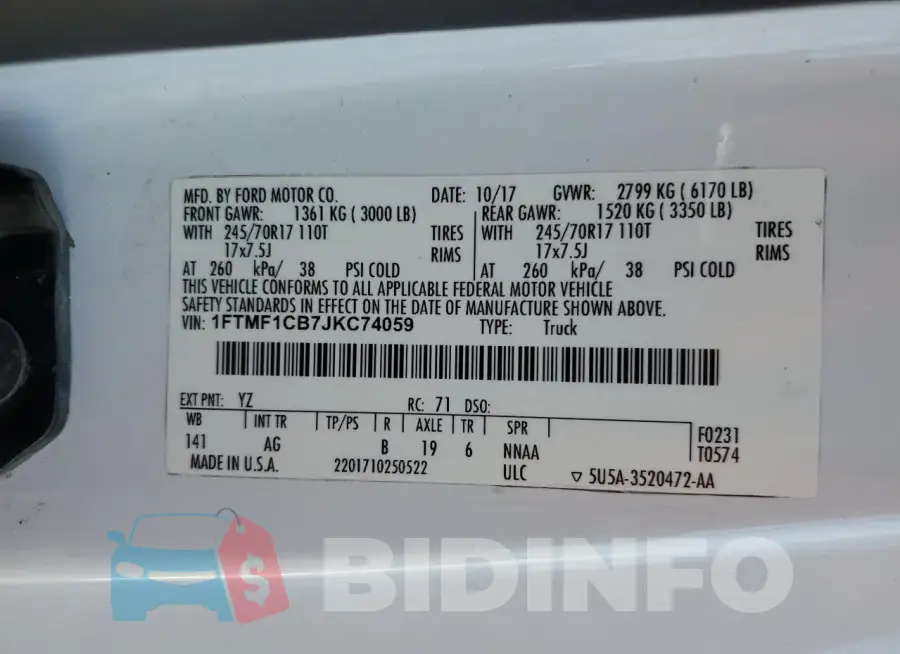 1FTMF1CB7JKC74059 Photo# 12