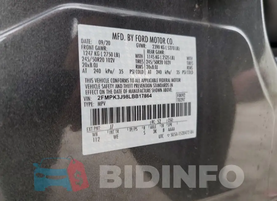2FMPK3J98LBB17864 Photo# 12