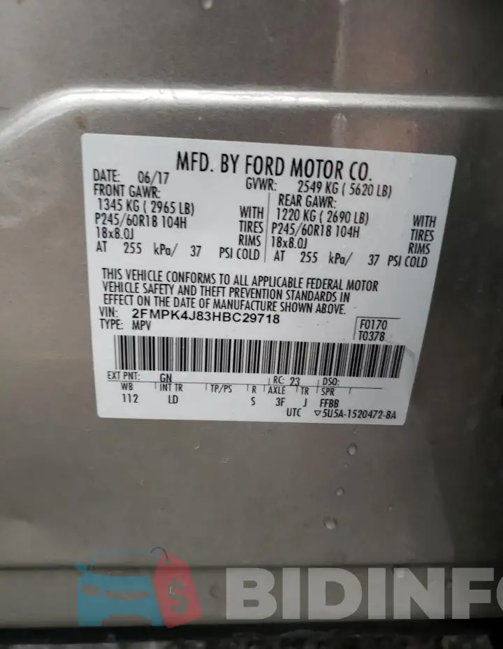 2FMPK4J83HBC29718 Photo# 13