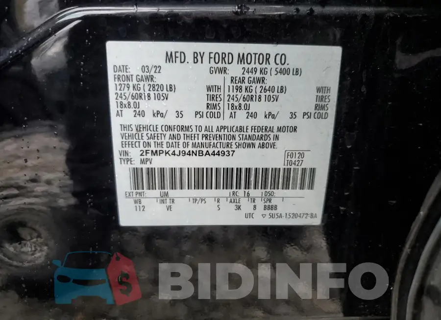 2FMPK4J94NBA44937 Photo# 14