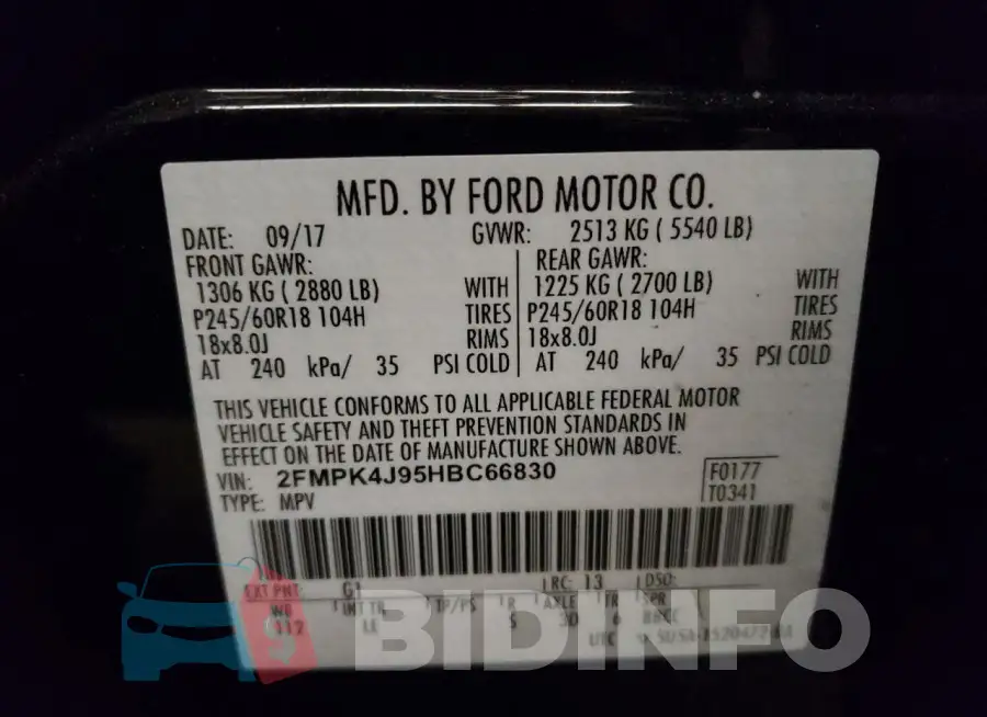 2FMPK4J95HBC66830 Photo# 12