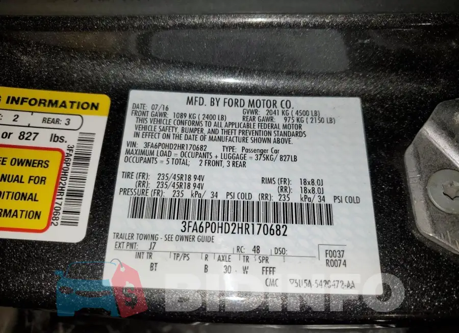 3FA6P0HD2HR170682 Photo# 12