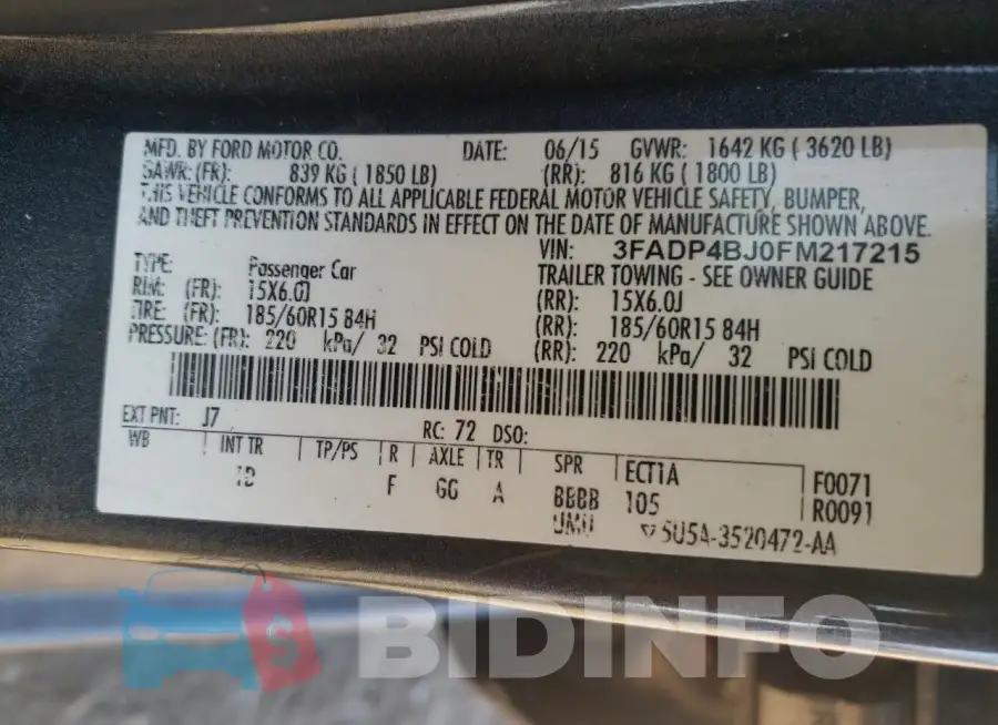 3FADP4BJ0FM217215 Photo# 13