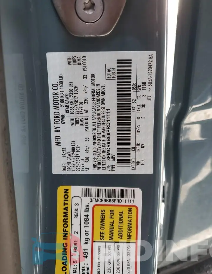 3FMCR9B68PRD11111 Photo# 13