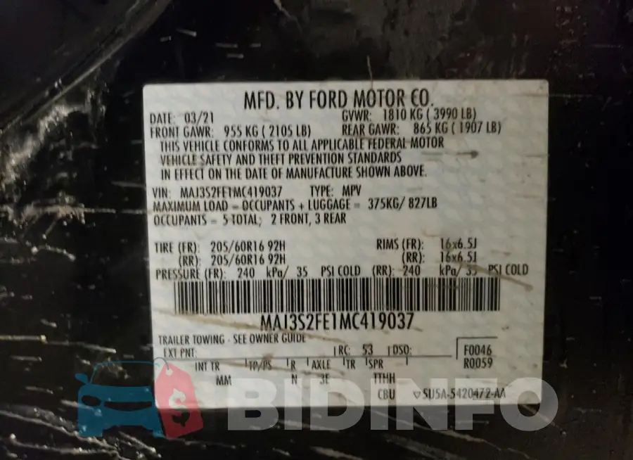 MAJ3S2FE1MC419037 Photo# 13