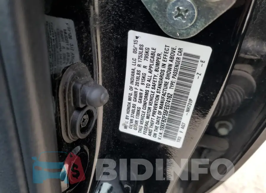19XFB2F55FE074162 Photo# 12