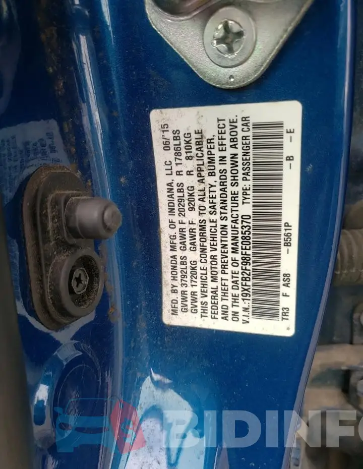 19XFB2F98FE085370 Photo# 12