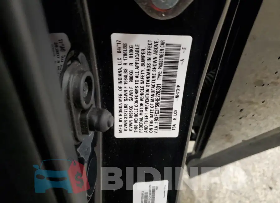 19XFC2F59HE226301 Photo# 12