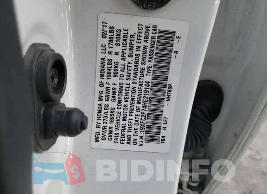 19XFC2F74HE219144 Photo# 12