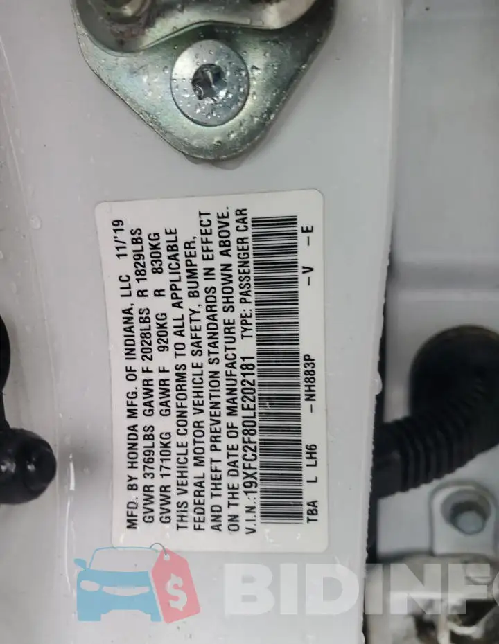 19XFC2F80LE202181 Photo# 12