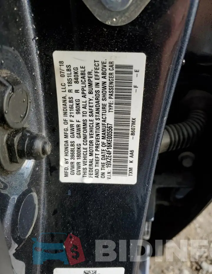 19XZE4F16KE005567 Photo# 12