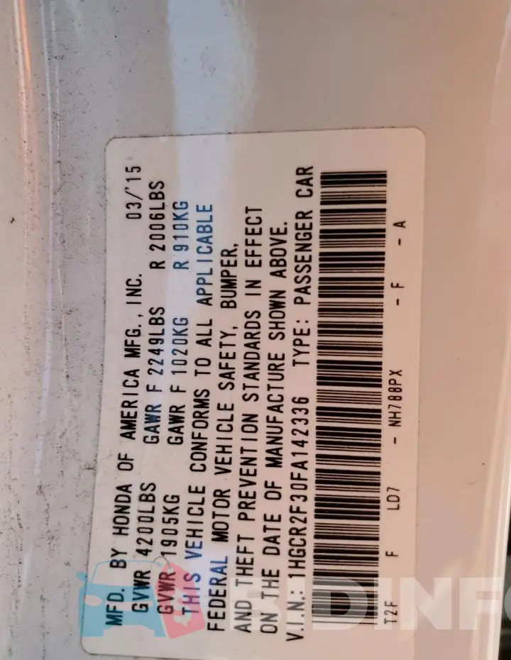 1HGCR2F30FA142336 Photo# 12