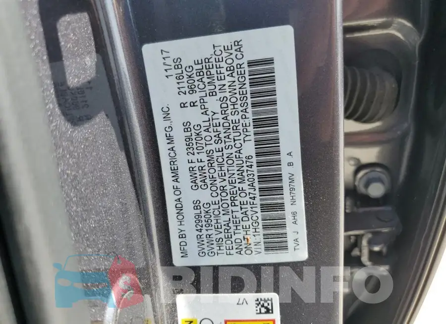 1HGCV1F47JA037476 Photo# 12