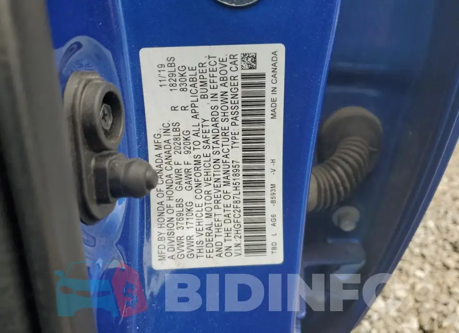 2HGFC2F87LH518957 Photo# 12