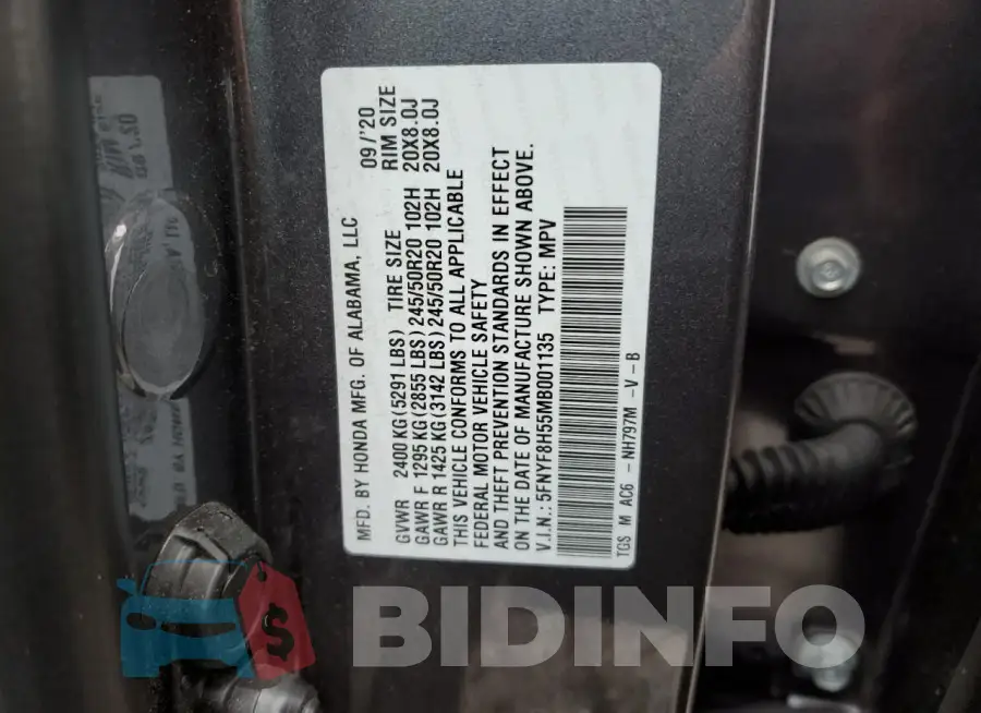 5FNYF8H55MB001135 Photo# 12