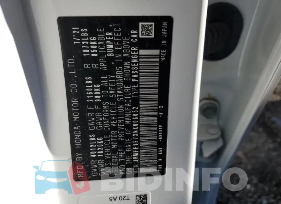JHMFE1F7XNX006052 Photo# 12