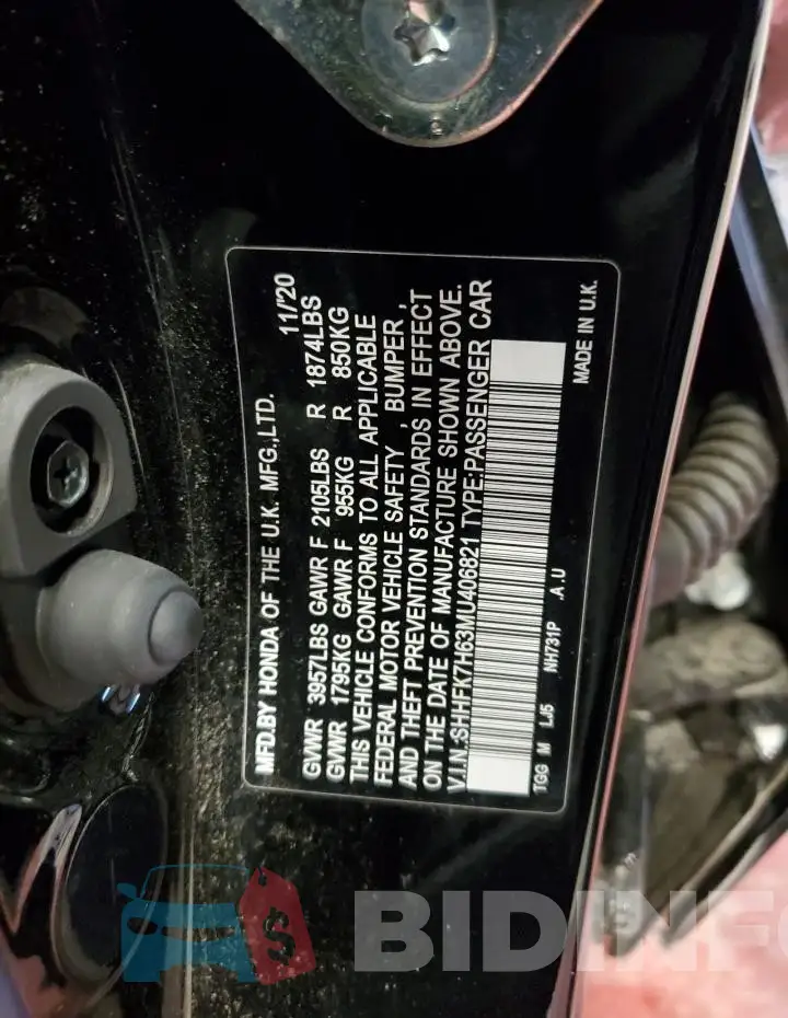 SHHFK7H63MU406821 Photo# 12