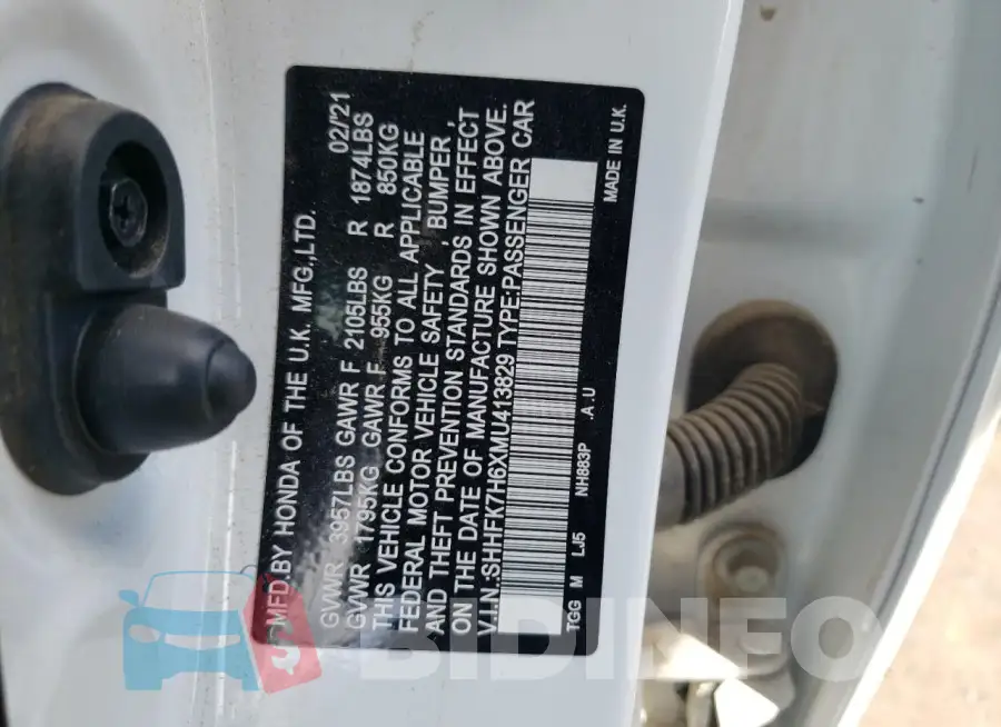SHHFK7H6XMU413829 Photo# 12
