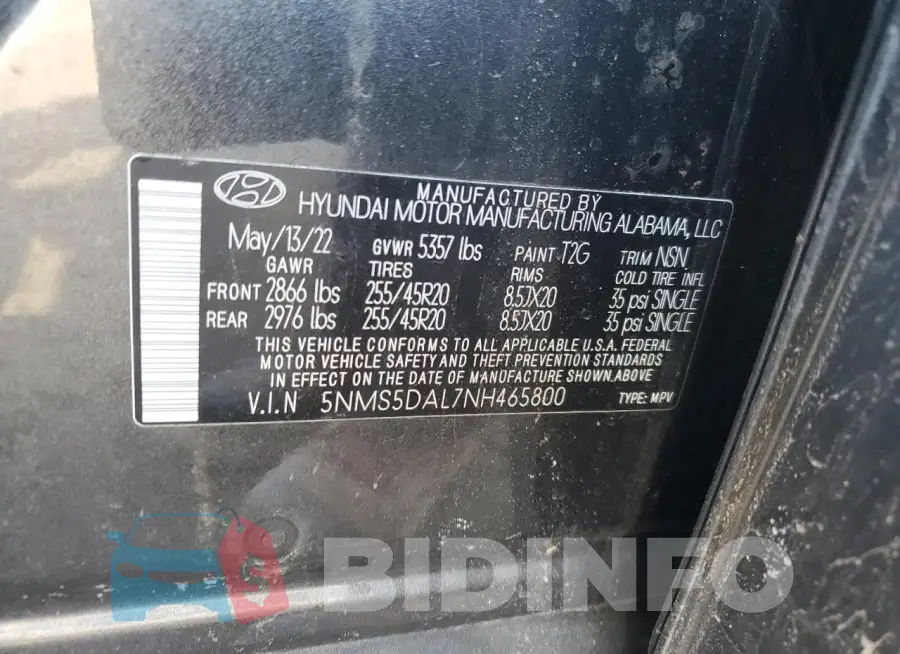 5NMS5DAL7NH465800 Photo# 12