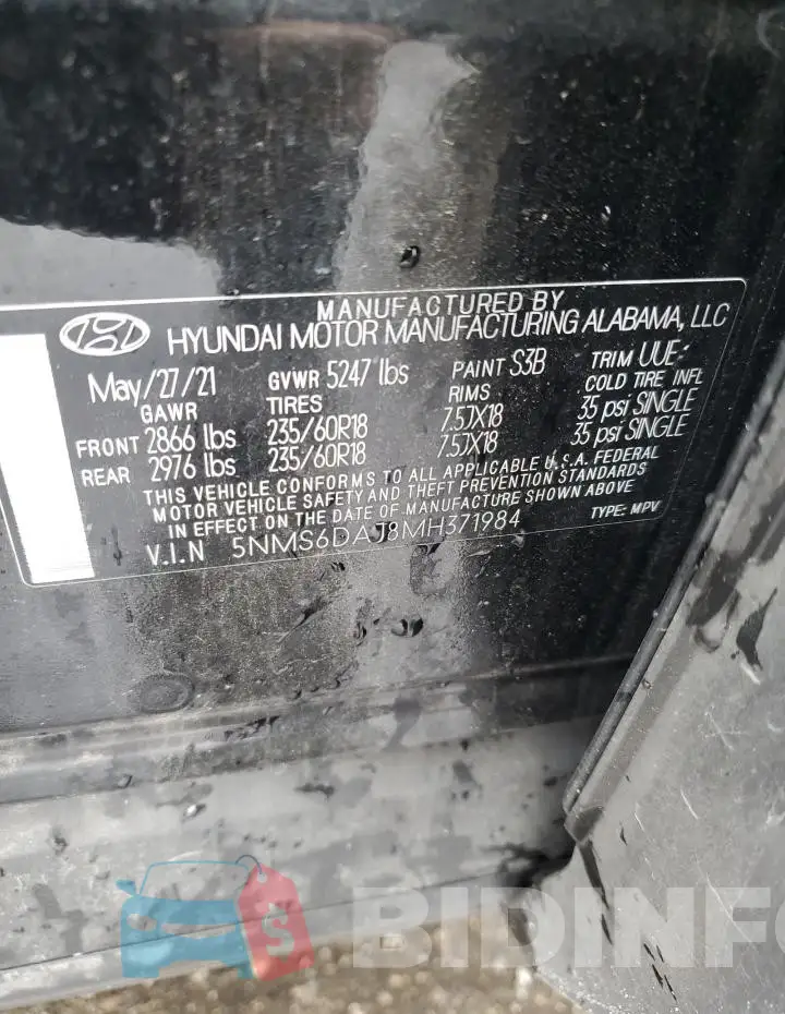 5NMS6DAJ8MH371984 Photo# 13
