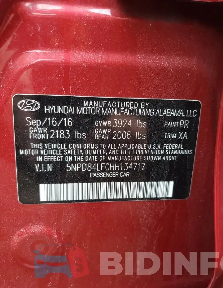 5NPD84LF0HH134717 Photo# 12