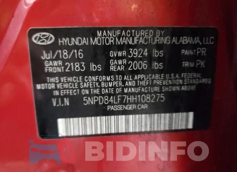 5NPD84LF7HH108275 Photo# 12