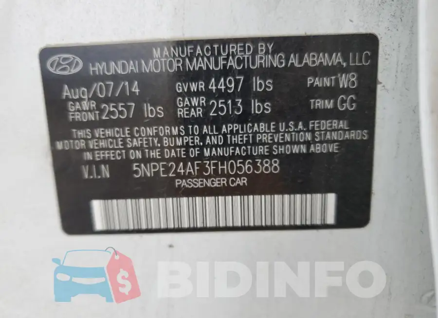 5NPE24AF3FH056388 Photo# 12