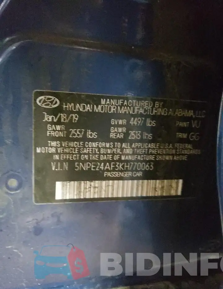 5NPE24AF3KH770063 Photo# 12