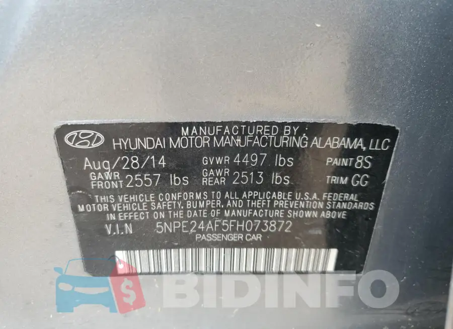 5NPE24AF5FH073872 Photo# 13