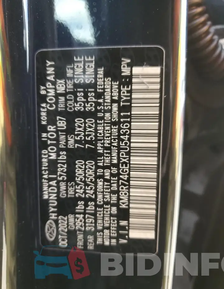 KM8R74GEXPU543611 Photo# 13