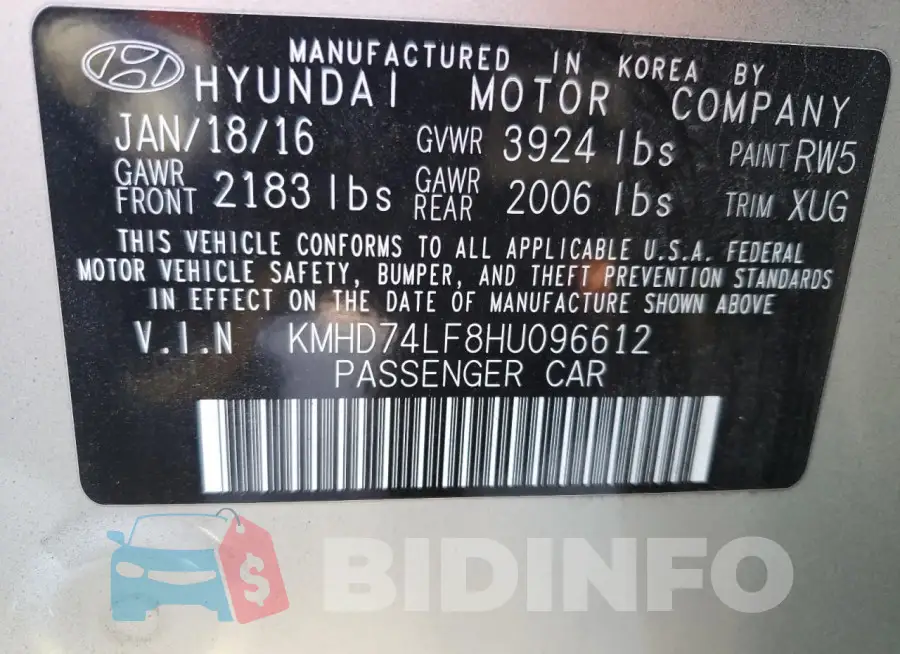 KMHD74LF8HU096612 Photo# 12