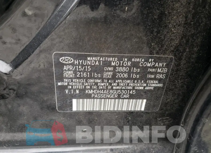 KMHDH4AE8GU530145 Photo# 12