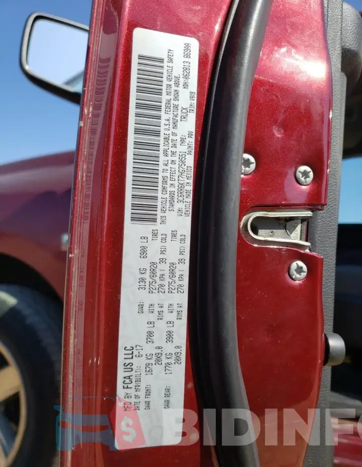 3C6RR6KT7HG750551 Photo# 12