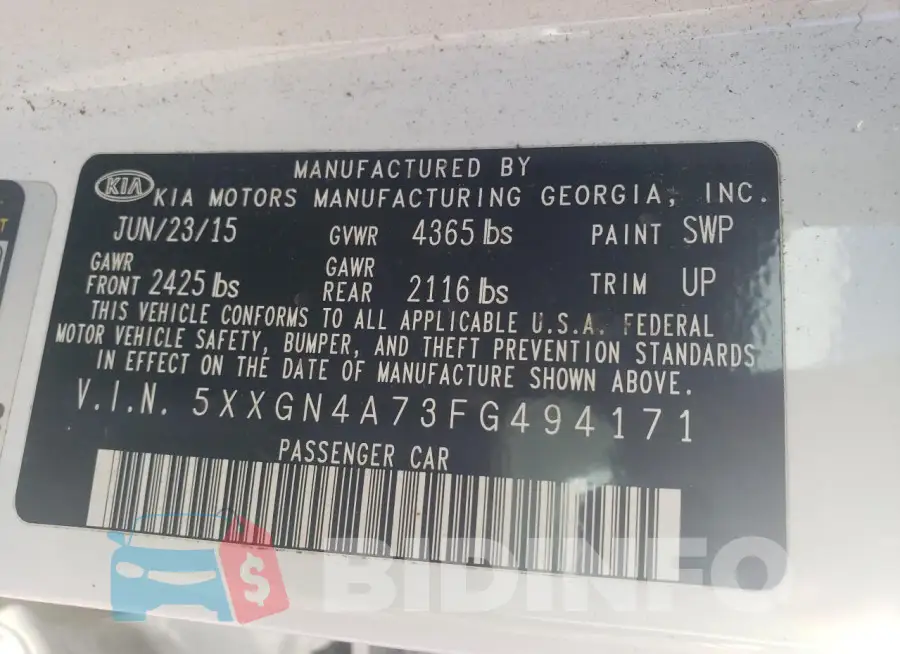 5XXGN4A73FG494171 Photo# 13