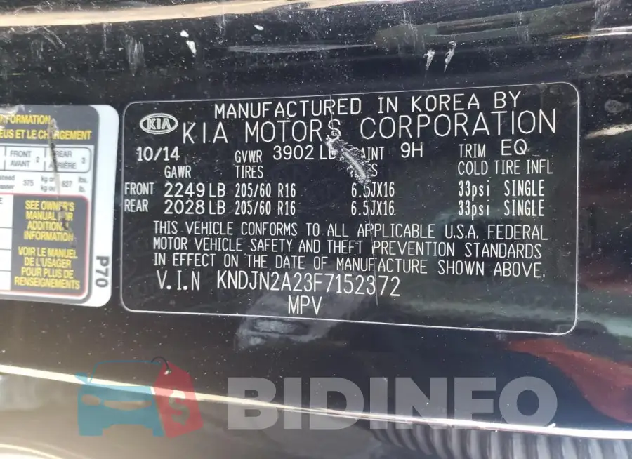 KNDJN2A23F7152372 Photo# 12