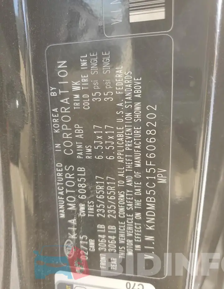 KNDMB5C15F6068202 Photo# 12