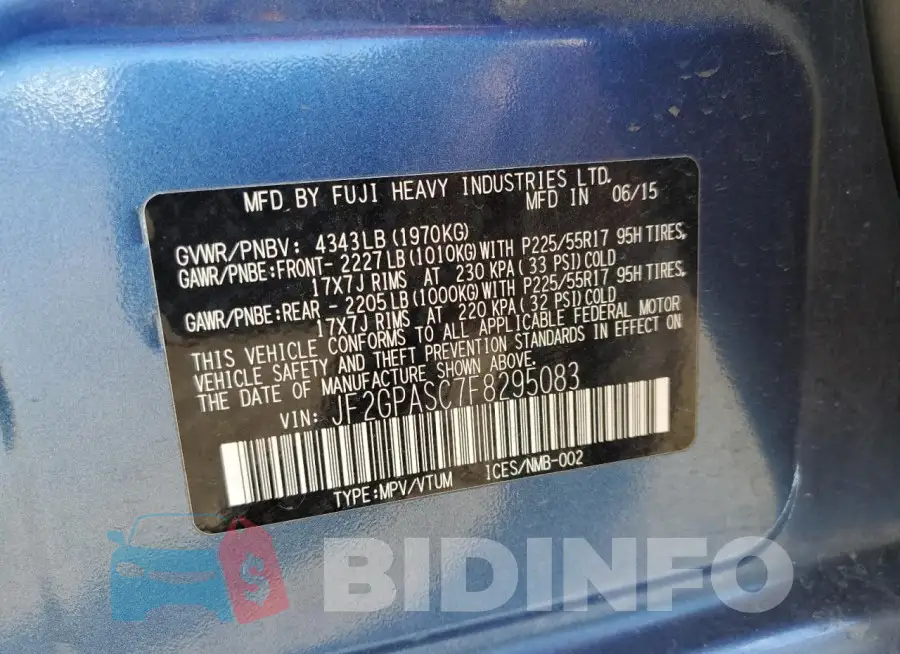 JF2GPASC7F8295083 Photo# 13