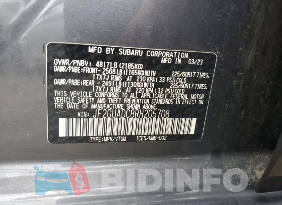 JF2GUADC8RH205708 Photo# 12