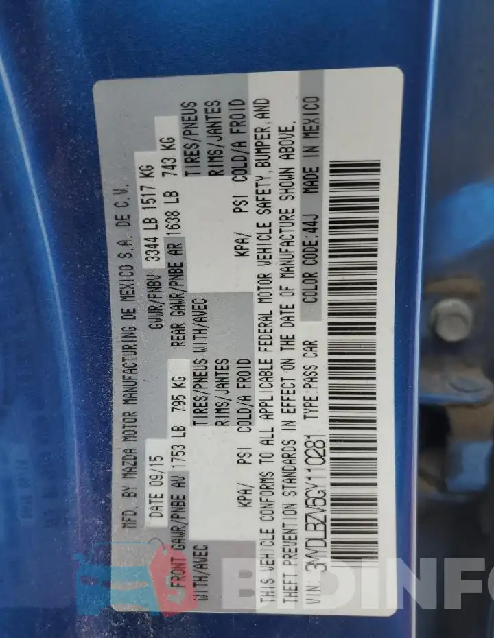 3MYDLBZV6GY110281 Photo# 12