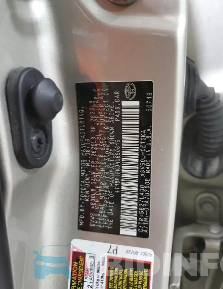 4T1BF1FK0HU650615 Photo# 12